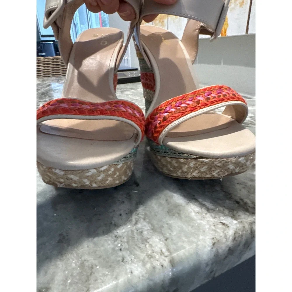 Mix No. 6‎ Jordie platform wedge heel multi-color striped espadrille design 8